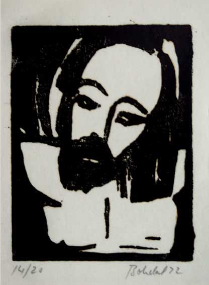 Kristus, 100x125, linoryt, 1972