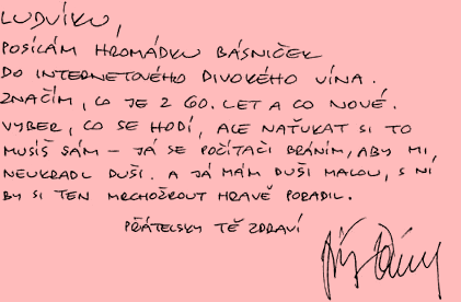 dopis od Jiřího Žáčka