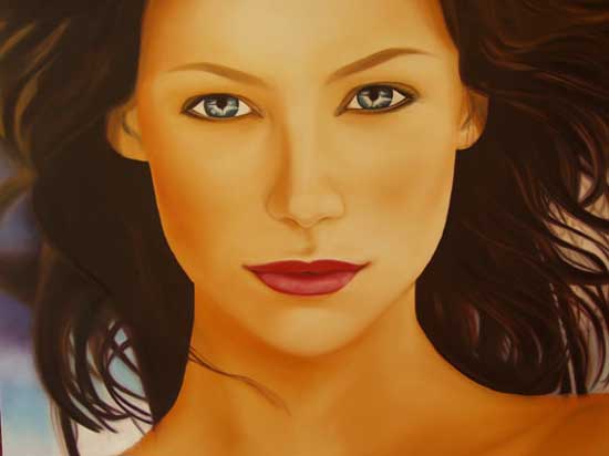 Modré oči, 155x140, olej na plátně, 2003
